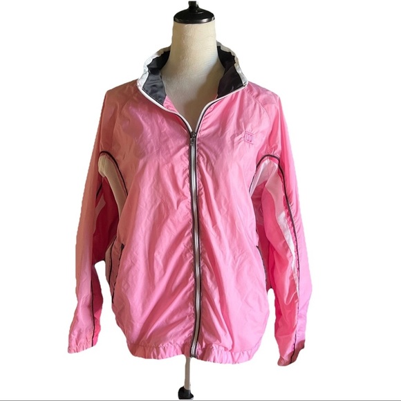 Wilson Jackets & Blazers - Vintage Wilson women's Pink And White windbreaker L Pickleball Tennis Retro 80’s